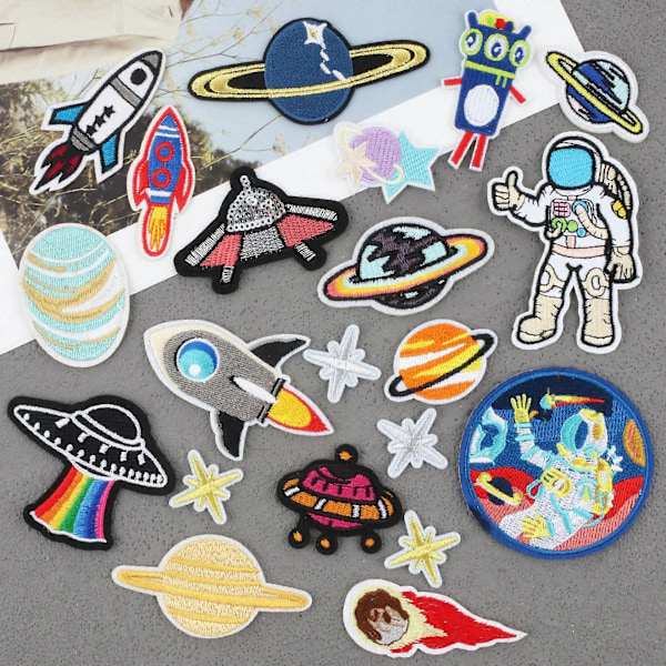 22 Stycken Broderi Patch, Stryk-på-märken Dekorativ Patch Sticker för Kläder Jeans Hatt T-shirt Väska DIY
