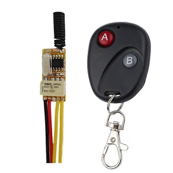 Mini RF Fjernbetjeningskontakt 433MHZ 4.2V 4.5V 5V 6V 7.4V 9V 12V Lille Relæ