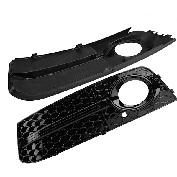 2 stk. til RS4 Style Blanke Sorte Frontkofanger Tåge Lygte Gitre til Audi A4 B8 2009-2012