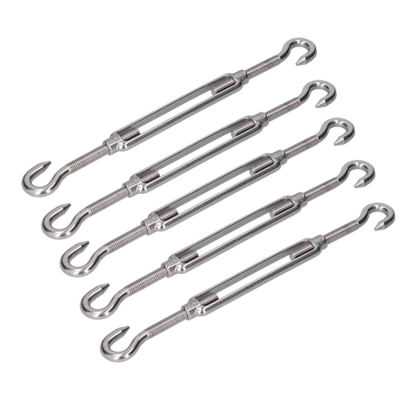 5 kpl Turnbuckle Koukku ja Koukku Vaijerin kireys 304 Ruostumaton teräs Varjostin Purjelaitteisto M4