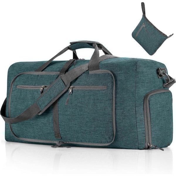 Vandafvisende mænds stor letvægts duffeltaske til camping, vandreture og sport - 65L foldbar grøn