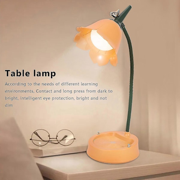 Blomst LED Skrivebordslampe Student Soverom Belysning Berøring Lesing Øyebeskyttelse USB Blomsterskjerm T