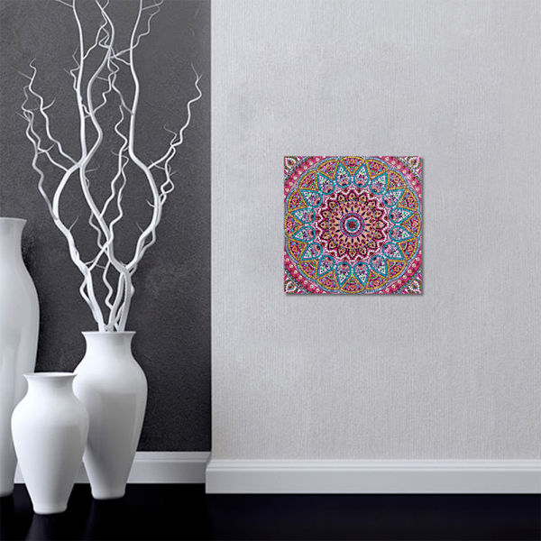 DIY 5D Kristallsten Målning Färgglada Blomma Korsstygn Full Drill Broderi Hem Vägg