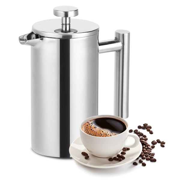 350 ml dobbeltlags rustfrit stål stempelkande termisk isoleret kaffekande tekande