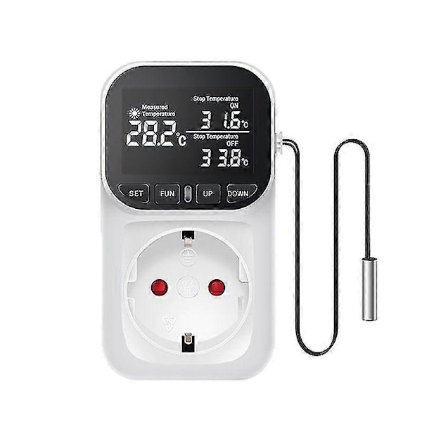 Elektrisk LCD Digital Temperaturkontroller EU-kontakt Energimätare Timer -CNSZ