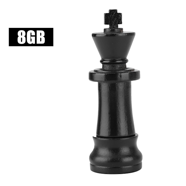 Musta Puinen Shakkidatavarasto USB 2.0 Flash-asema U-muistilevy Yhteensopiva USB1.1 (8 Gt)