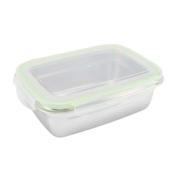 Lunchlåda i rostfritt stål 304, läckagesäker matförvaringsbehållare, fyrkantig Bento-låda 850 ml