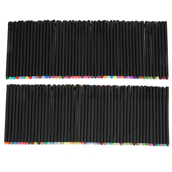 Fineliner-pennor 100 färger Snabbtorkande Glansigt bläckutmatning 0,4 mm nålrör Minimera blödning Fineliner-pennor för skrivning