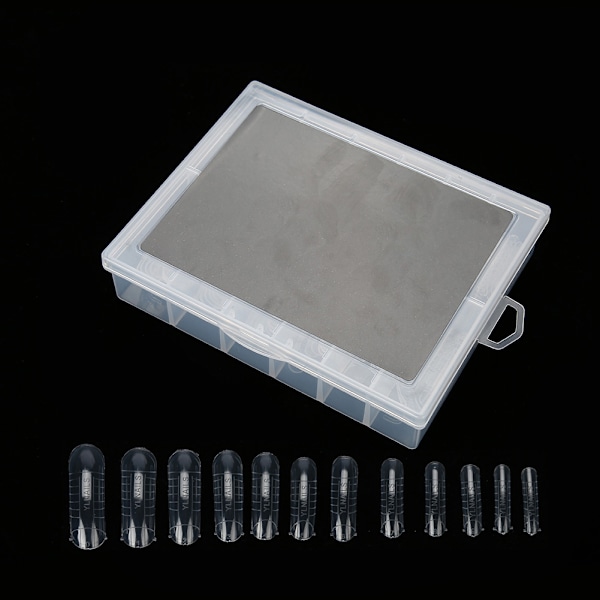 120 st transparenta full cover falska nagelkonstspetsar förlängning falska naglar låda 3#