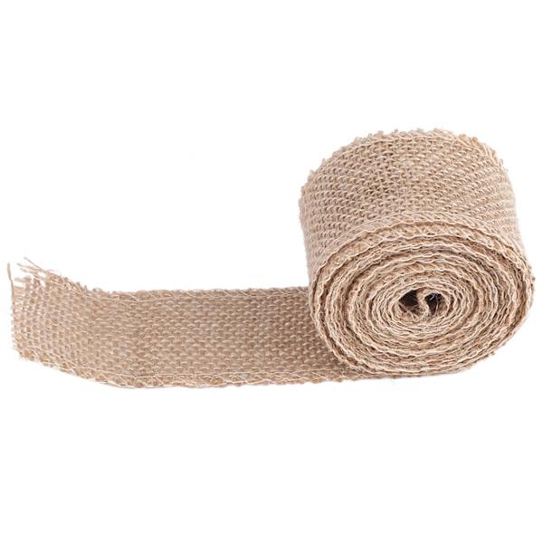 Jute Hessian tyg för att göra julfestprydnader (bredd: 5 cm)