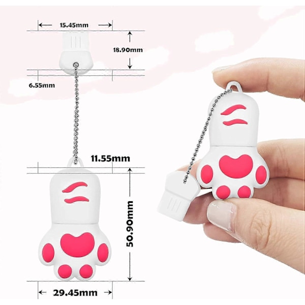 USB Flash Drive 128 GB, USB 2.0 Flash Drive, 128 GB Bærbar USB Stick USB Flash Drive Ekstern Lagring Hukommelse til Computere Fjernsyn Bil Hvid
