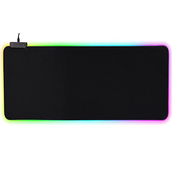 Large Gaming Mouse Pad with 14 Lighting Modes and 7 LED Colors - Non-slip, 800 x 300mm, PC Gaming, Extra USB Input