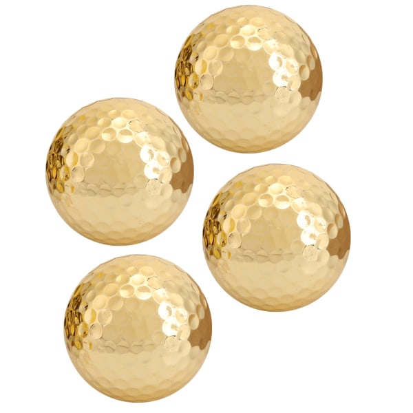 4 stk bærbart høykvalitets dobbeltlags gullbelegg golfballtilbehør gyldent