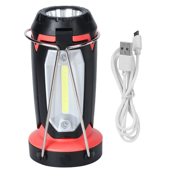 LED Campinglanterne Multifunksjonell COB Bærbar LED Lommelykt Camp Lampe (Rød)