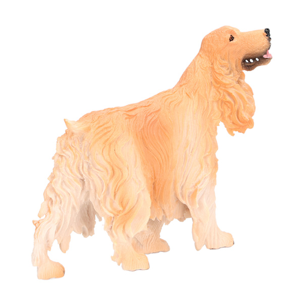 Cocker Spaniel-figurer Simulering Pædagogisk Let at Vedligeholde Hunde Figur til Børn Legetøj og Indretning PL127‑1543 Gul
