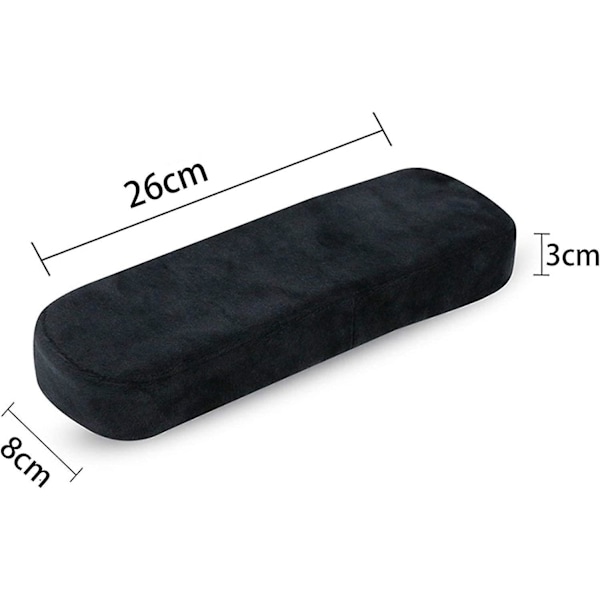 2 Stycken Armstödsskydd för Kontorsstol, Bekväma Armstöd för Stolar, Avlastning för Armbågar och Underarmar (svart)