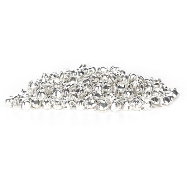 300 st små klockor järnmaterial silver mini hängsmycke smycken hantverkstillbehör 6mm