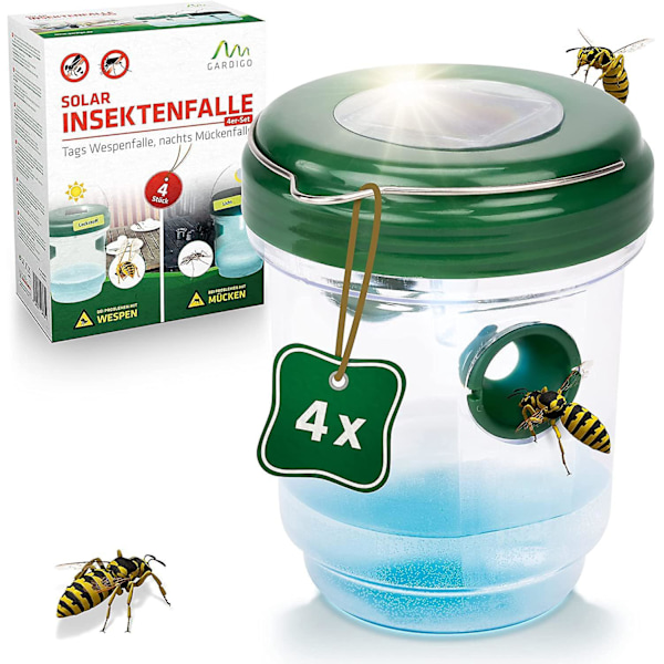 9,8*9,8*11,8 cm Kärpäsloukku, Ampiaisille ja Hyttysille; Hyönteisten Torjunta, Herhiläisille; Aurinkokennolla ja Valolla