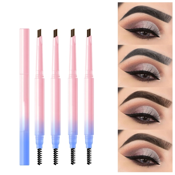 Dobbelt Hoved Machete Øjenbrynsblyant Vandtæt og Svedtæt Makeup Kosmetisk Værktøj Dobbelt Ended Revolving Brow Pen