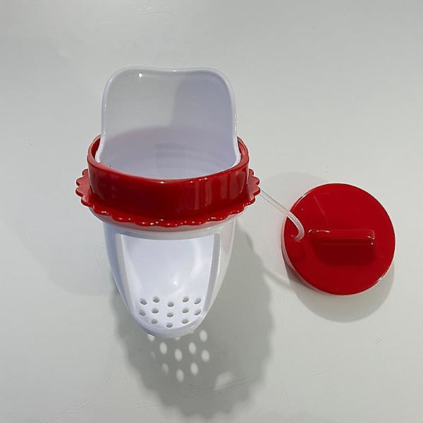 Regnsäkert hönsfoder med 8 portar och 1 hålsåg - Gravity Feed-kit för hink och tråg (6 vita)