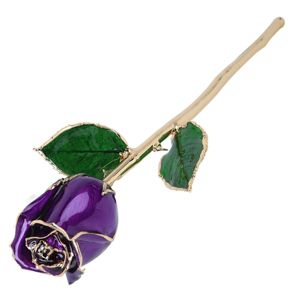 24K forgyldt roseblomst til fødselsdag Valentinsdag dekorationer ornamenter med base