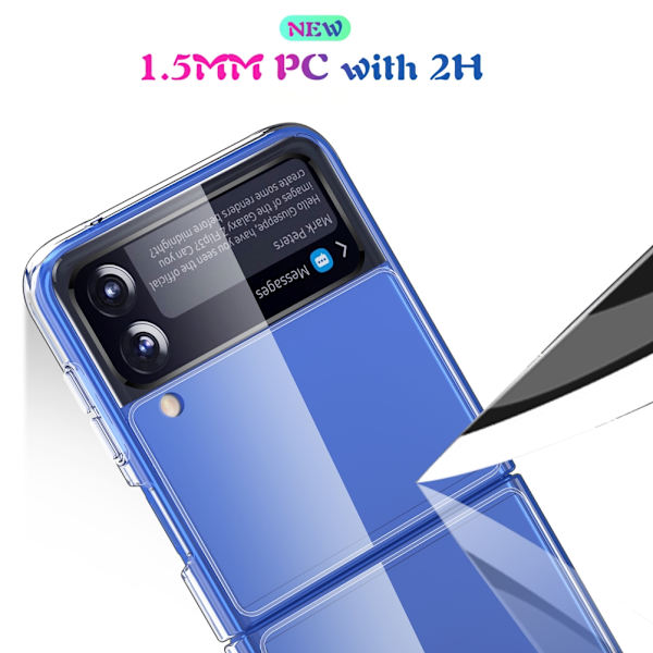 Gjennomsiktig telefondeksel Kompatibel for Samsung Galaxy Z Flip 3 Anti-fingeravtrykk Beskyttende deksel All Inclusive telefondeksel