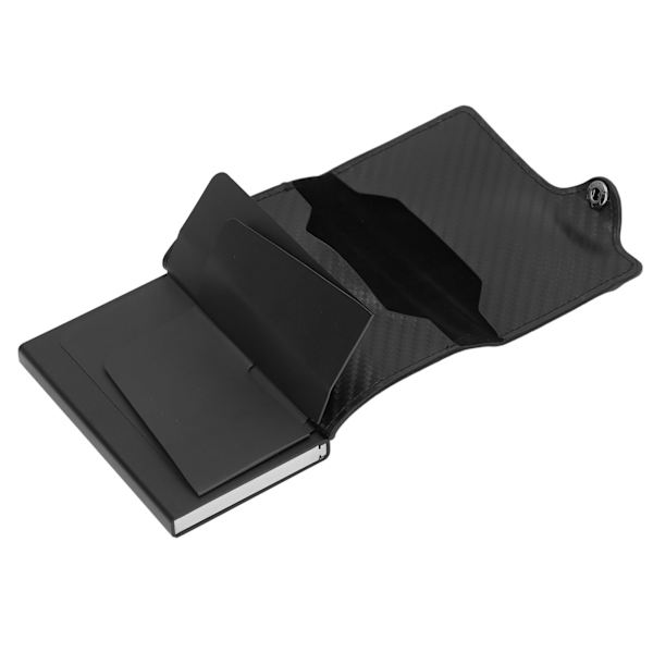 Pung i aluminiumlegering PU Anti Lost Ultra tynd ID kreditkortholder til Locator Tracking Device Carbon Fiber Sort