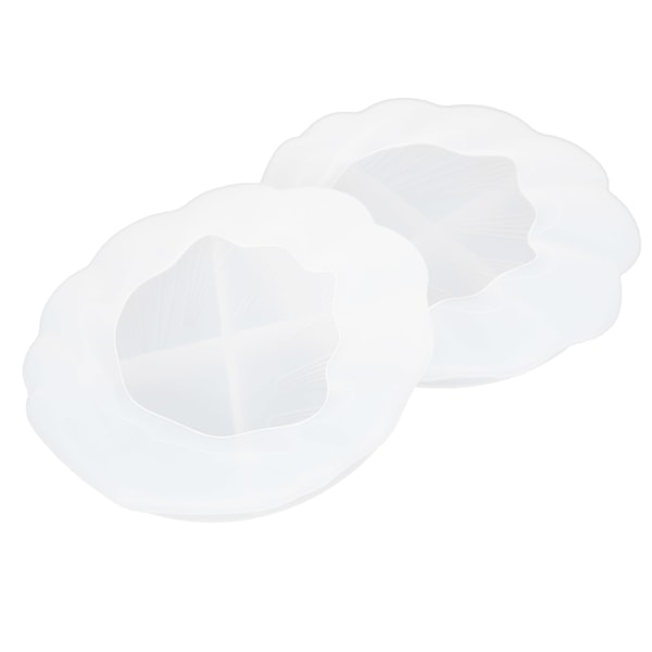 2 stk. Epoxyform Resin Støbeform DIY Silikone Underkop Plade Blad Tekstur Skal Spejl Overflade