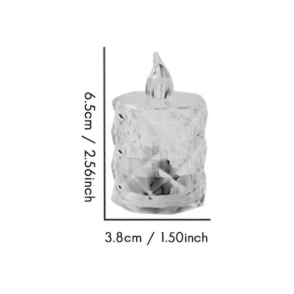 24 stk. LED fyrfadslys Røgfri Lys Lampe 3,6x6,5 cm