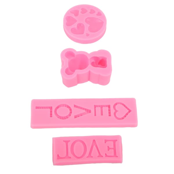 4 st silikonfondantform rosa högtemperaturbeständig cupcakeform för jubileumstårta