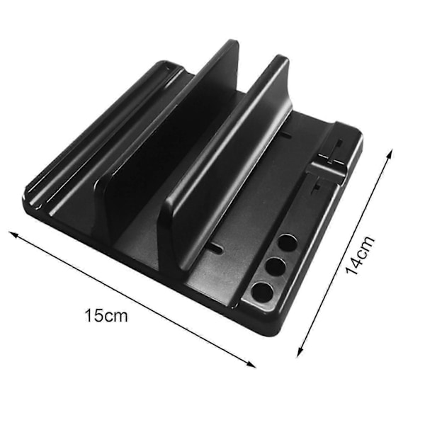 Vertikal Laptop Stand med Justerbare Slidser Høj Stabilitet Universel Kompatibilitet Stabil Pålidelig Laptop Holder Skrivebord Computer Stand Sort B