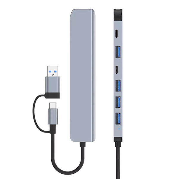 7 i 1 USB-C Hub Multiport Adapter med 100W PD Opladning til MacBook Air Pro iPad Chromebook Lenovo Huawei Surface