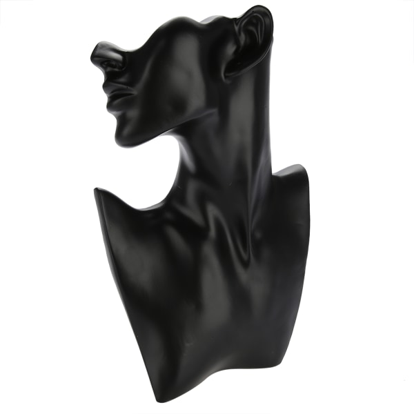 Halskæde Ørering Holder Mannequin Hoved Bust Stand Model Shop Smykker Display Rack Sort