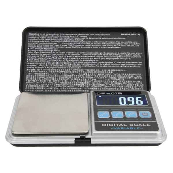 Høj nøjagtighed bærbar mini digital vægt lommevægt til køkken smykker Vægt 500g/0,01g