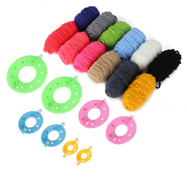 Pompom Maker Kits Färgglada Fluff Ball Weaver DIY Ullgarn Stickning Hantverk Gåvor