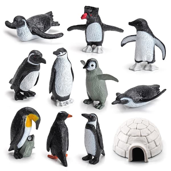 11 STK PVC Pingvin Figurer Søde Simulation Havdyr Pingvin Figur Model Legetøj Børns Kognitive Dyrepynt