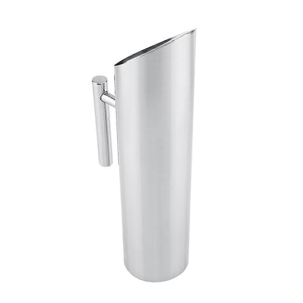 Stainless Steel Water Pitcher with Ice Guard, Cold Beverage Pitcher for Home, Hotel, Serving Tool (2L)