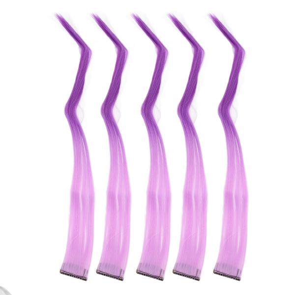 10 stk Høydepunkter Hårpynt Lang Rett Gradient Utsøkt Stilig Hairpiece Clip for Cosplay Events Halloween Fester Gradient Lilla