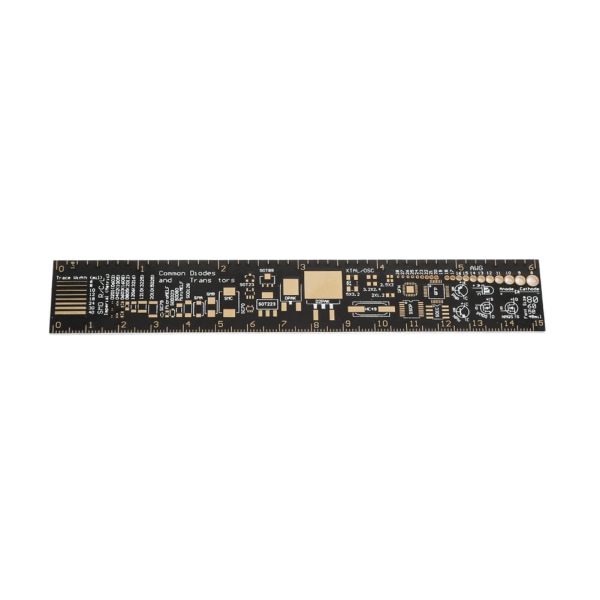 6" multifunktionell PCB linjal - mätverktyg för elektroniska ingenjörer (svart)