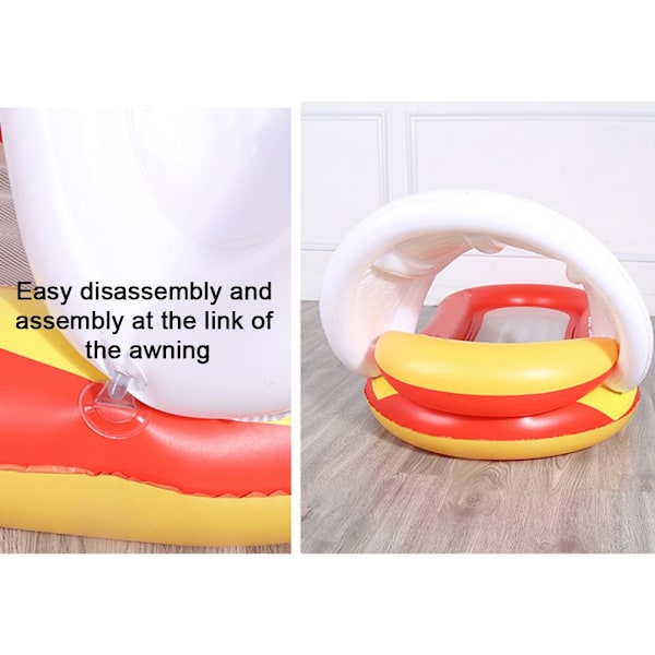 Pool Float Med Baldakin Uppblåsbar Pool Float Flotte Bekväm Hållbar Utomhus Vatten Säng