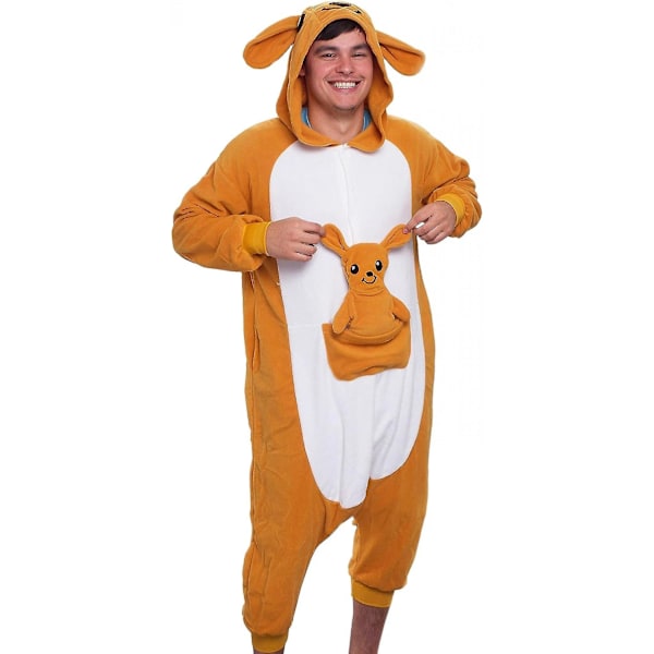 Funziez Adult Plush Animal and Sea Creature Halloween Costume - One Piece Cosplay Suit for Men and Women Medium Kangaroo