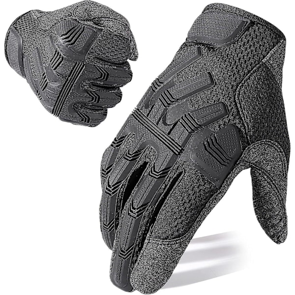 BeSportble Black Skid-proof Full Finger Gloves for Men - Ideal for Riding, Driving, Hiking, Snow Camping, Bicycling