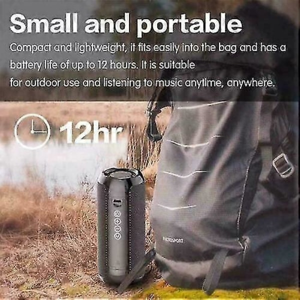 40w Vanntett Bluetooth Høyttaler Bærbar Trådløs Stereo Subwoofer & Power Bank Blå