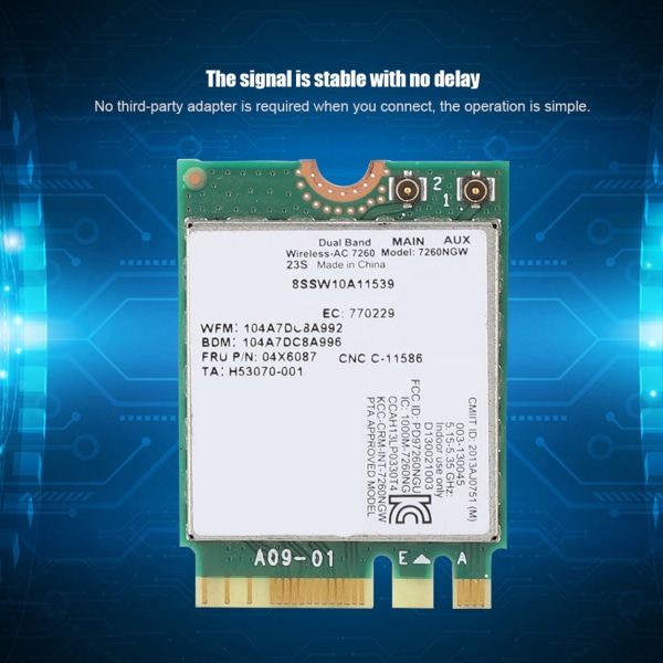 Intel 7260AC 7260NGW kaksitaajuiselle langattomalle verkkokortille Lenovo IBM Thinkpad FRU04X6087