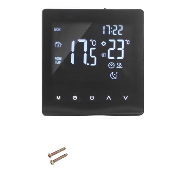 Digital Termostat LCD-skærm Programmerbar Smart Touchskærm Gulvvandvarmekedel Controller Sort AC90-240V K2MRH3A med WIFI
