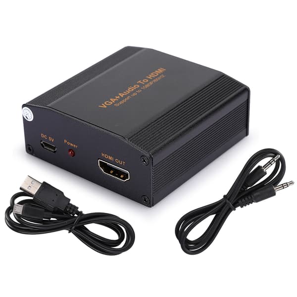 VGA+Audio til HDMI 1080P Bærbar Audio Konverter Adapter Udstyr