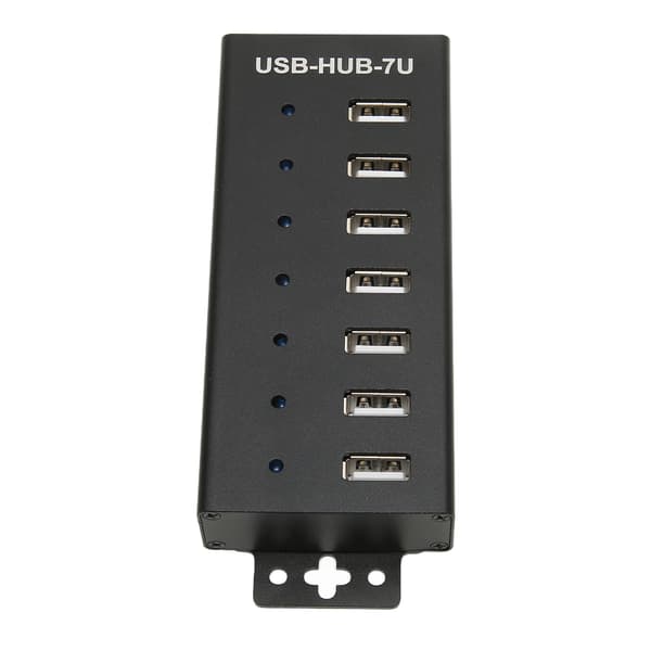 7 Port USB HUB Industriell USB2.0 HUB Multippel Beskyttelse USB2.0 Multi Grensesnitt Hub 100‑240V EU Plugg