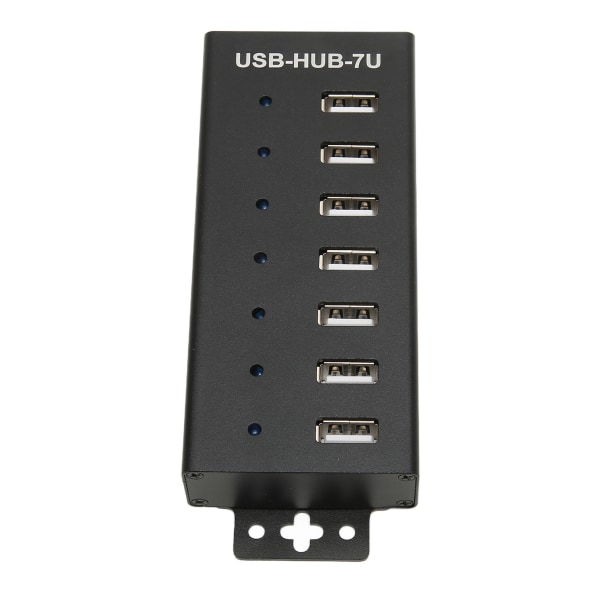 7-ports USB-HUB Industrikvalitet USB2.0-hub Multiple Protection USB2.0 Multi Interface Hub 100‑240V EU-plugg