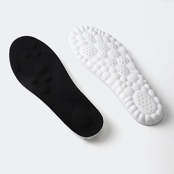 Ortopediske skoinnlegg for løping og sport, supermyke hvelvstøtteinnlegg - Unisex (Svart, Størrelse 37-38)