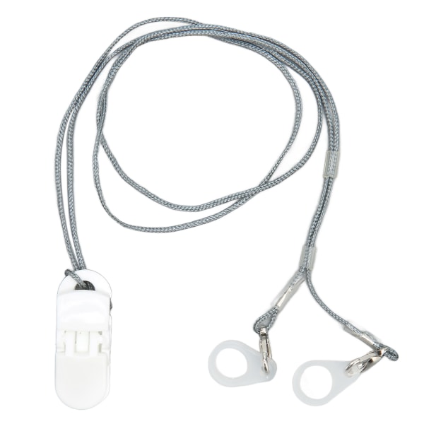 Lydhjælp Clip Holder Nøglebånd Beskyttelsesreb Lydforstærkere Bærbar Hang Rope Security Clip Hvid